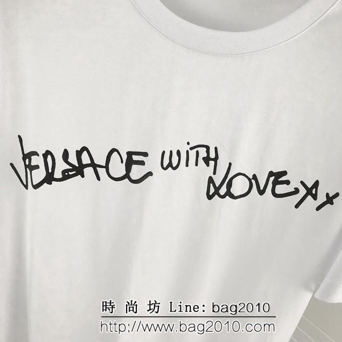 VERSACE範思哲 19ss早春新款短袖 簡約字母印花logo 官網同步 男女同款 ydi2125